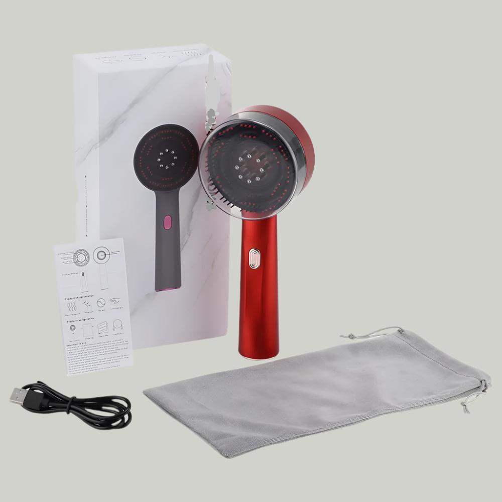 Electric Massage Comb Vibration Red Light Therapy Hair Growth Massage Scalp Brush anti Hair Loss Liquid Oil Applicator