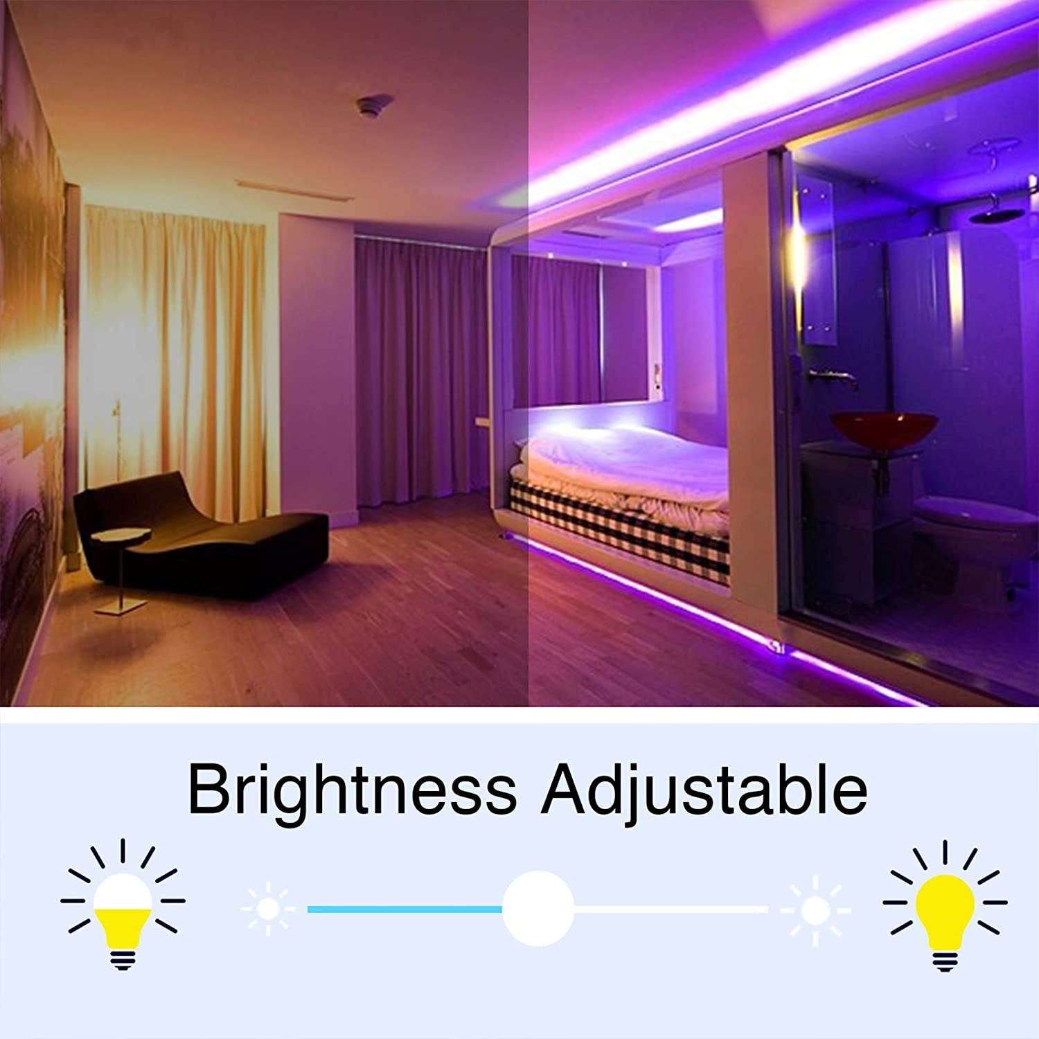 LED Strip Lights 65.6 FT, Led Lights for Bedroom,Color Changing with 44 Keys Remote for Room, Party, Home Decoration…