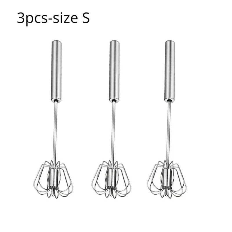 Semi-Automatic Mixer Egg Beater Stainless Steel Whisk Manual Mixer Self-Turning Egg Whisk Kitchen Accessories Egg Tools