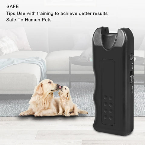 Image of Ultrasonic anti Barking Device Portable Automatic Bark Stopper with LED Light Repeller Trainer Battery Powered for All Size Dogs