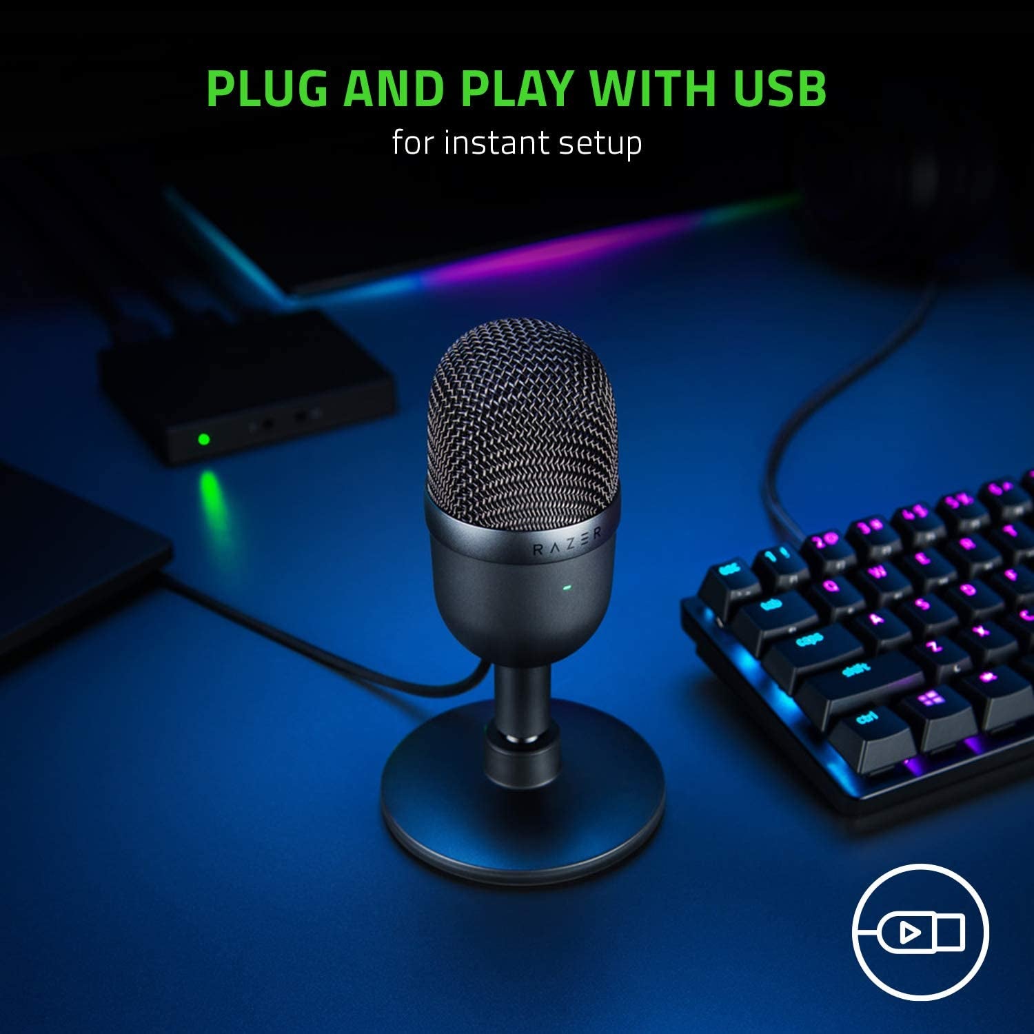 Seiren Mini USB Condenser Microphone: for Streaming and Gaming on PC - Professional Recording Quality - Precise Supercardioid Pickup Pattern - Tilting Stand - Shock Resistant - Classic Black