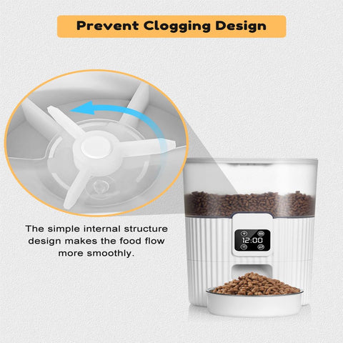 Image of Automatic Cat Feeder, 3.5L Dual Power Pet Feeder Automatic Dry Food Dispenser, Control 1-4 Meals a Day, Automatic Dog Feeder