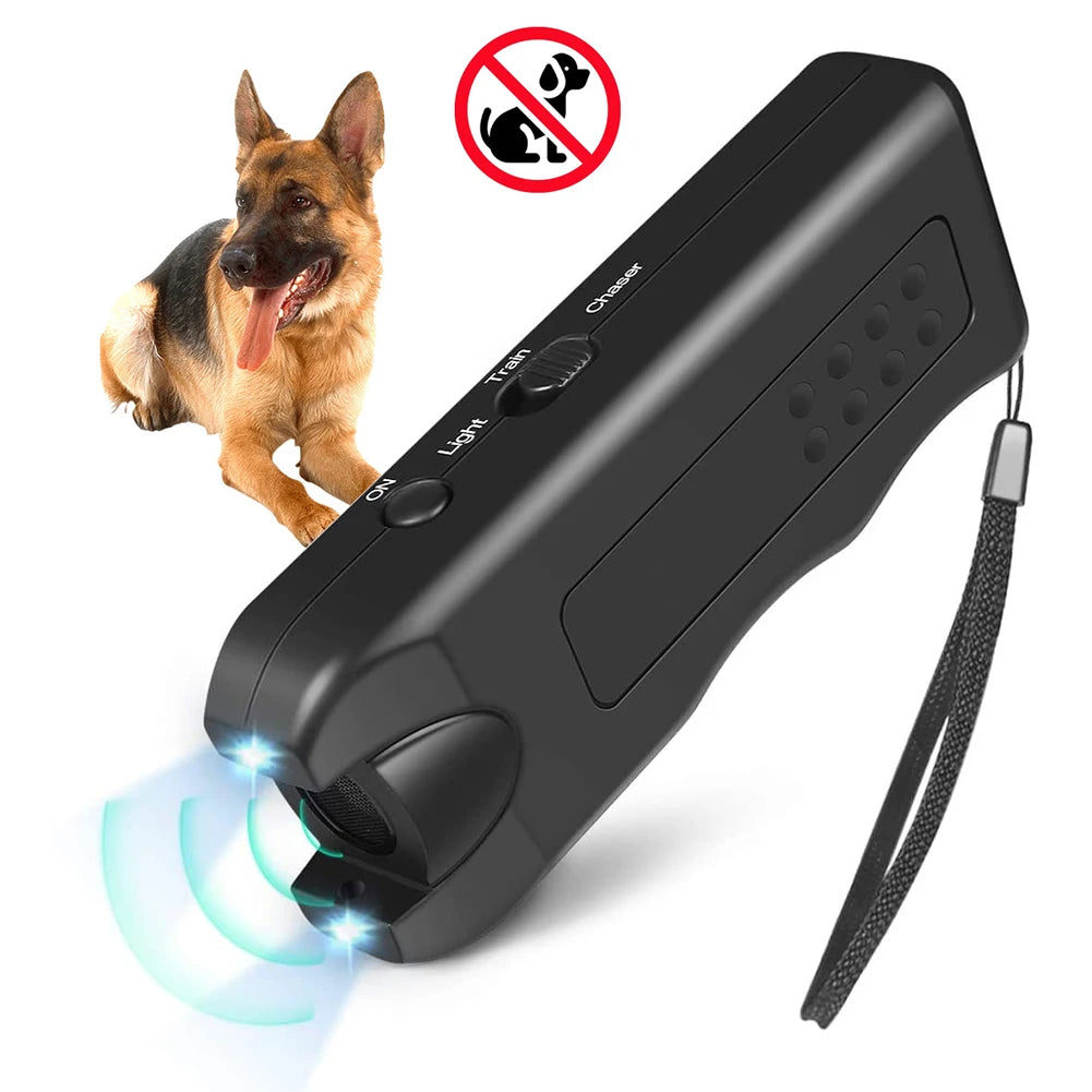 Ultrasonic anti Barking Device Portable Automatic Bark Stopper with LED Light Repeller Trainer Battery Powered for All Size Dogs